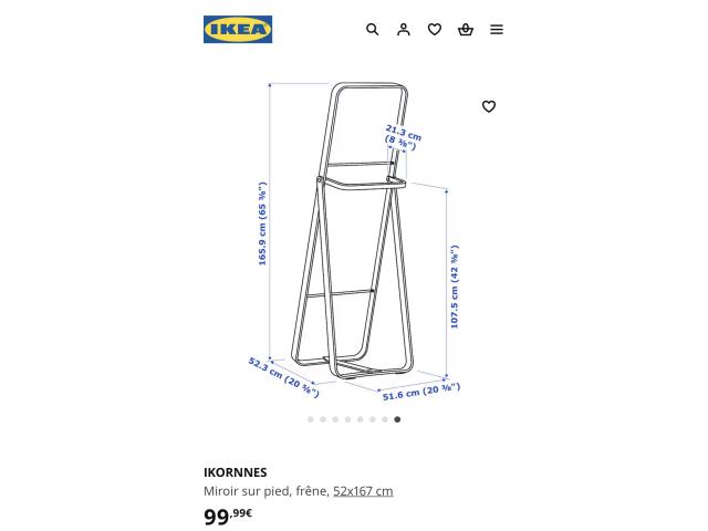 Photo Miroir marque IKEA, design IRKORNNES image 3/3