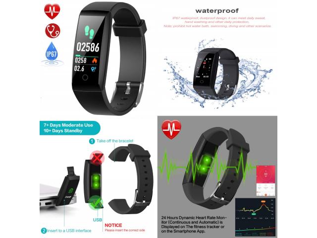 Photo Montre Connectée Cardiofréquencemètre Bracelet Connecté Podomètre GPS Fitn image 3/6