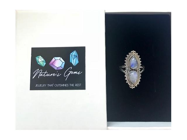 Photo NaturesGems Gemstone Ring Moonstone 100% Silver Jewelry image 3/3