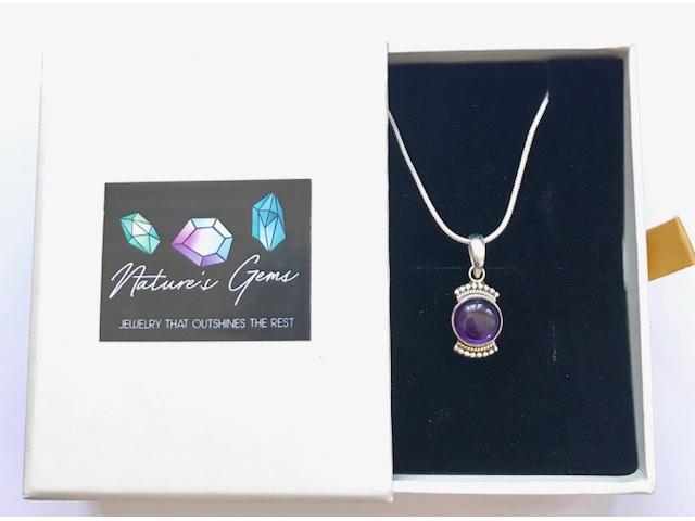 Photo NaturesGems Ketting Edelsteen Amethist 925 100% Silver Authentic image 3/3