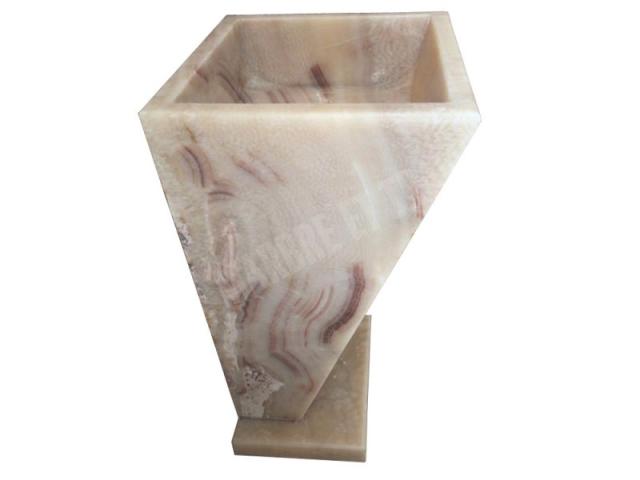 Photo Onyx Miel Piédestal Vasque 50x45 cm image 3/5