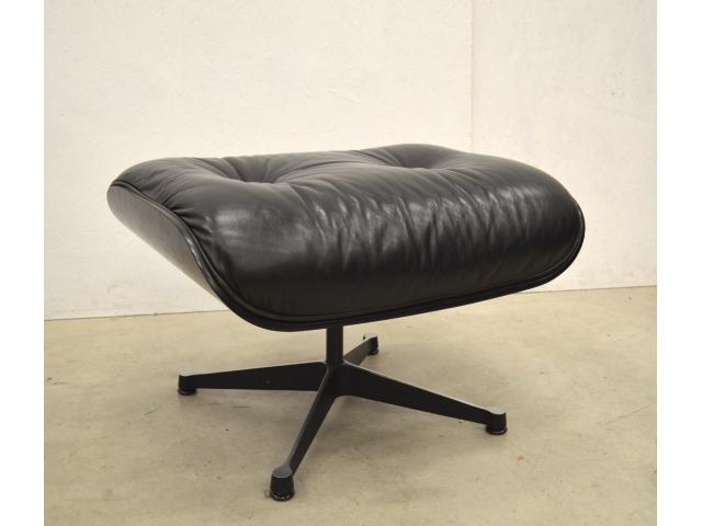 Photo Orig. VITRA chaise et pouf Eames LOUNGE - cuir noir image 3/4