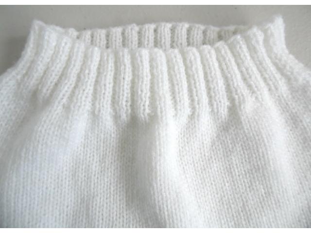 Photo Pantalon blanc bébé tricot laine image 3/6