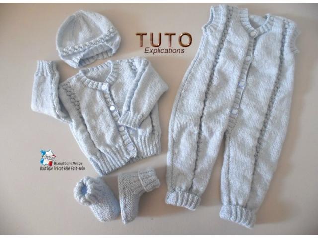 Photo Patron tricot bébé combinaison ensemble bébé explications image 3/5