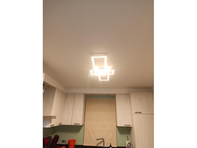 Photo plafonnier led trio leuchten irvine couleur métal et blanc mat L105 cm H6.5 cm P42 cm image 3/6