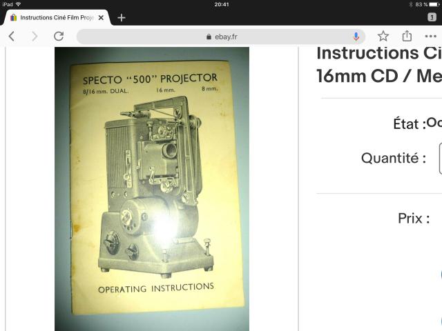 Photo Projecteur de film Specto 500 Type MXC 8 mm, années 1950 image 3/5