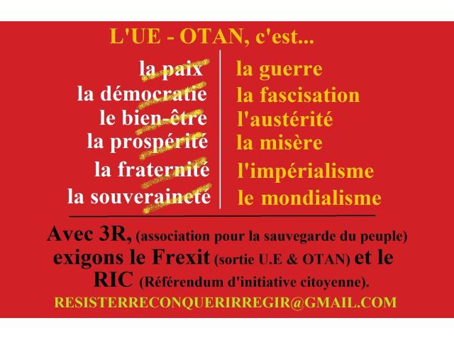 Photo Rassemblement (& expos) contre les euro-fascistes bellicistes Emmanuel Macron & Ursula von d image 3/6