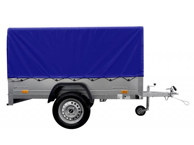 Photo REMORQUE PLIABLE 750 KG 200 X 125 AVEC BÂCHE DÔME BLEUE ET ARCEAU GARDEN TRAILER 201 KIPP image 3/6