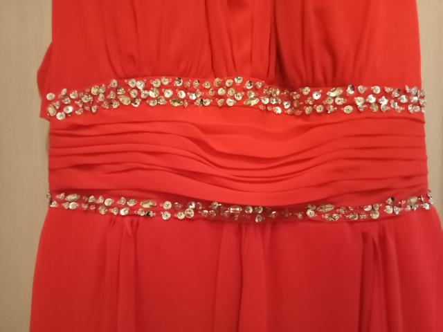 Photo Robe cocktail rouge avec ceinture à strass image 3/5