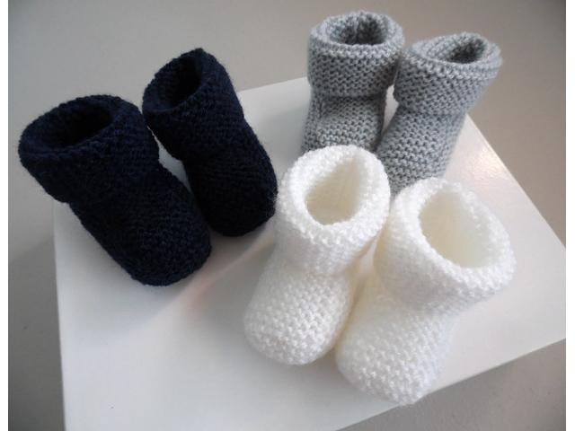 Photo Semainier de chaussons tricot laine bébé fait main image 3/5