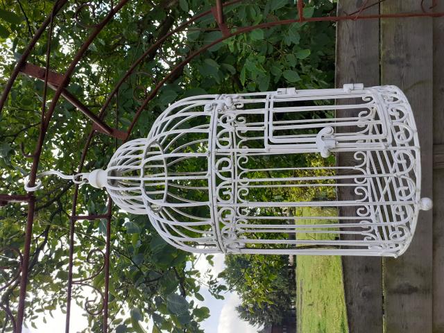Photo SET DE DEUX CAGES DECORATIVES EN FER FORGE PATINE image 3/6