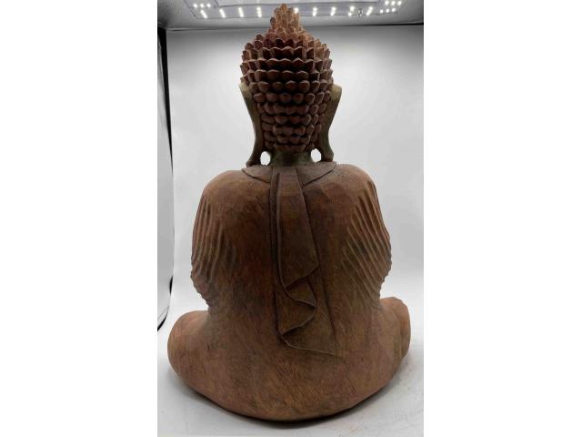 Photo Statue de Bouddha en bois 2 couleurs - H: 43 cm image 3/4