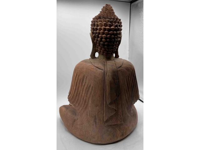 Photo Statue de Bouddha en bois 2 couleurs - H: 44 cm image 3/4