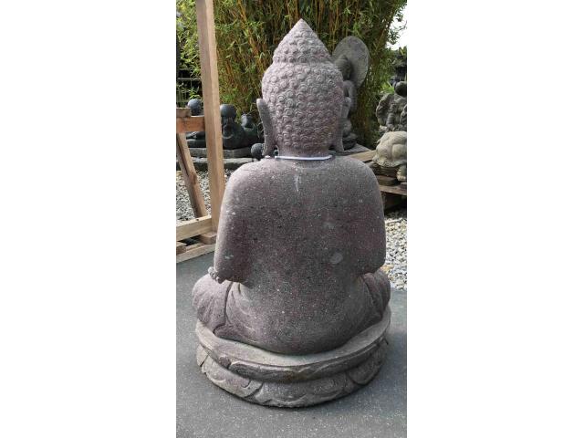 Photo Statue de Bouddha en pierre de lave rouge - H: 60 cm image 3/3