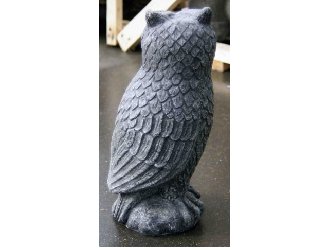 Photo statue de hiboux en pierre - H: 35 cm image 3/3