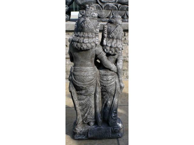 Photo statue de Sita et Rama en pierre - H: 61 cm image 3/4