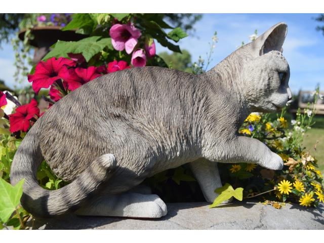 Photo Superbe chat gris tigré en polyrésine de grande qualité image 3/6