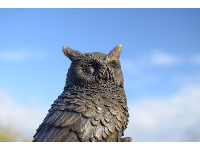 Photo SUPERBE HIBOU EN BRONZE SIGNE SUR SOCLE MARBRE image 3/6