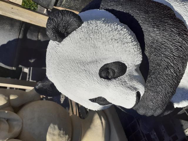 Photo SUPERBE PANDA EN PIERRE RECONSTITUE PATINEE image 3/6
