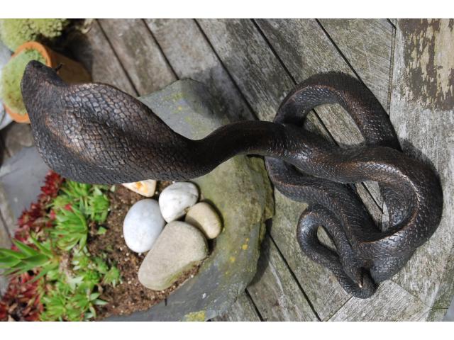 Photo SUPERBE SERPENT COBRA EN BRONZE. image 3/6