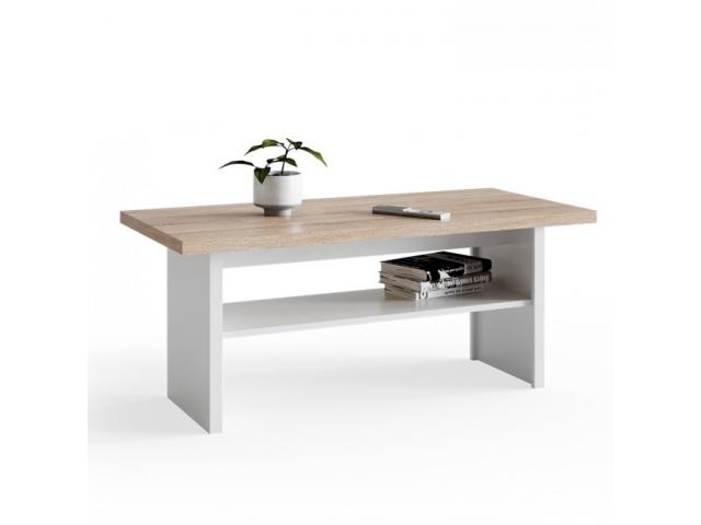 Photo Table basse avec compartiment blanc et chêne table basse design table moderne table basse comptempor image 3/3