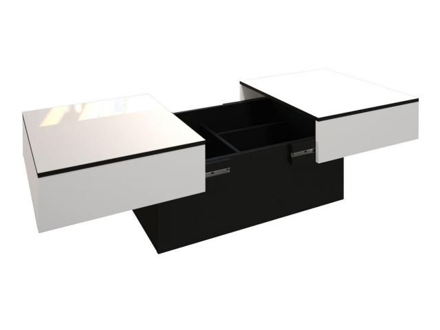 Photo Table basse design rangements cachés blanc brillant table basse design Table moderne table basse com image 3/3