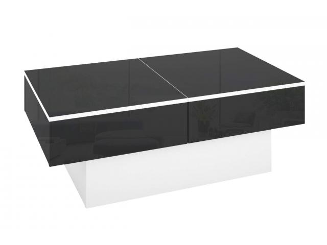 Photo Table basse design rangements cachés noir brillant table basse design Table moderne table basse comp image 3/4