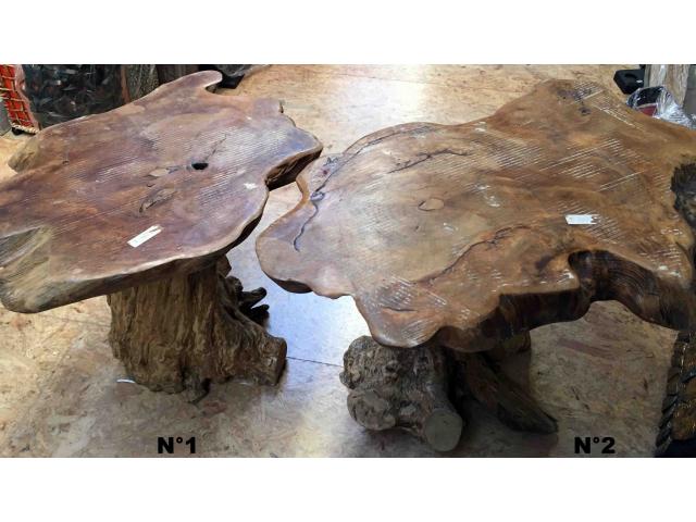 Photo Table basse en bois et racine de teck - H: 48 ou 53 cm image 3/4