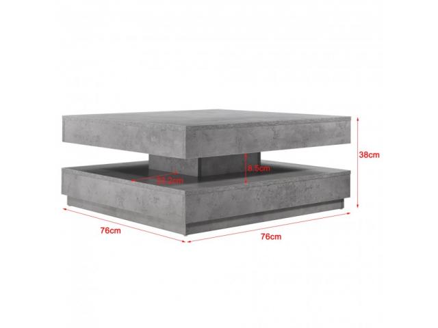 Photo Table basse gris béton plateau rotatif table basse design table basse moderne table basse comptempor image 3/3