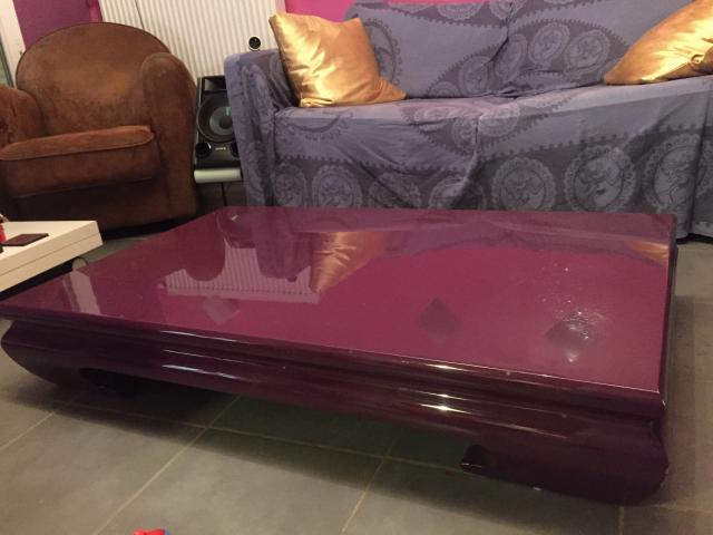 Photo Table basse salon opium laquée mauve violette aubergine image 3/3