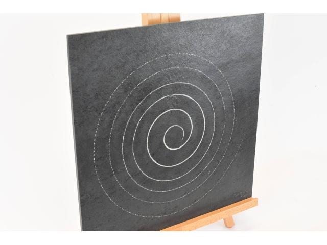 Photo Tableau argenté Peinture à l'Argent véritable sur Ardoise noire gravée image 3/5