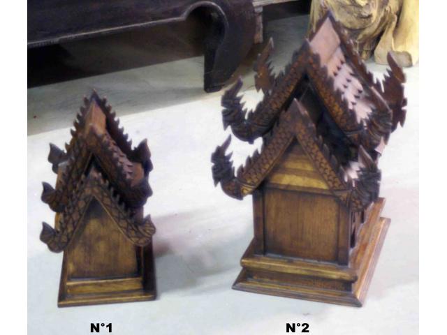Photo temple traditionnel Thaïlandais en bois - H: 29 à 43 cm image 3/4