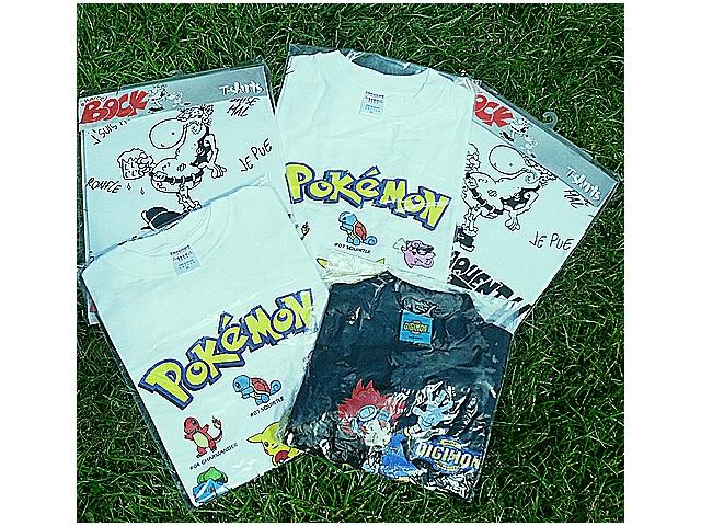 Photo Textile / tee-shirts / humoristiques  / Digimon / Pokémon / S / M / XL / Coton / lot / textile / fri image 3/6