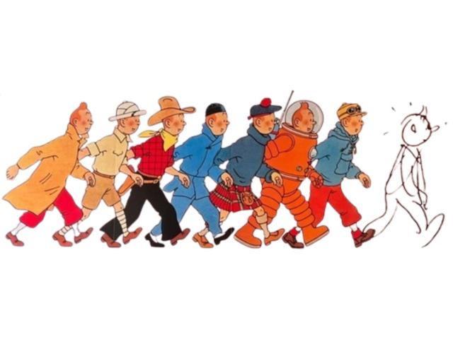 Photo Tintin 1986 ❖ PLV 67 cm x 28 cm ❖ 8 personnages ~ Hergé image 3/4