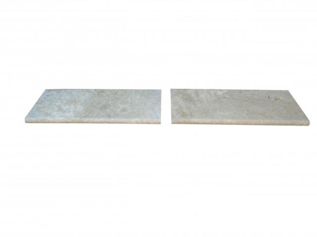 Photo Travertin Beige Nuancé Margelle de Piscine Bord Arrondi 25x61 cm image 3/5