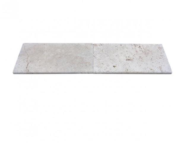 Photo Travertin Beige Nuancé Margelle de Piscine Bord Arrondi 30,5x61 cm image 3/5