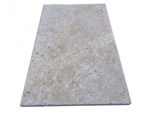 Photo Travertin Beige Nuancé Margelle de Piscine Bord Arrondi 40,6x61 cm image 3/5