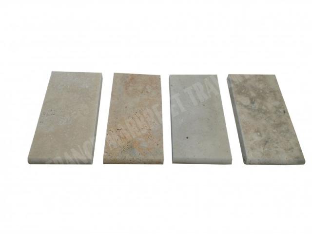 Photo Travertin Classique Beige Margelle de Piscine Bord Arrondi 30,5x15 cm image 3/5
