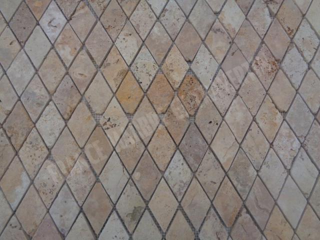 Photo Travertin Jaune Mosaïque Modéle Losange image 3/5