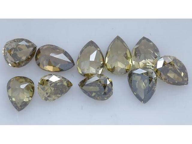 Photo 10 diamants colorés en forme de poire – 1,53 ct image 4/4
