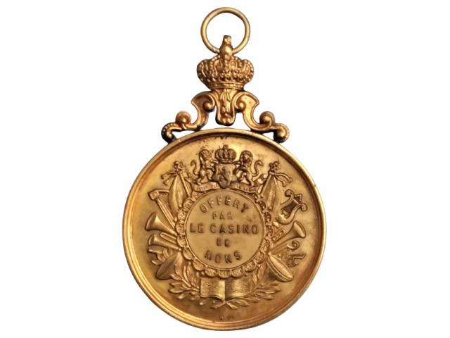 Photo Bronze ~ Médaille avec couronne ✅ Léopold II Roi Des Belges image 4/6