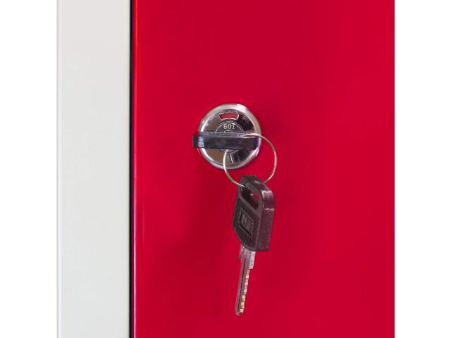 Photo Casier vestiaire rouge armoire en acier x2 vestiaire métallique casier rangement vetement casier per image 4/4