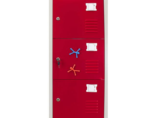 Photo Casier vestiaire rouge armoire en acier x6 vestiaire métallique casier rangement vetement casier per image 4/4