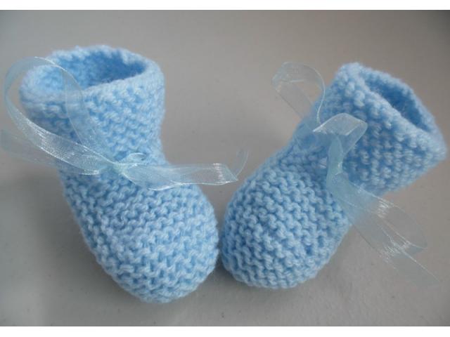 Photo Chaussons bleus ouvrage fait main image 4/5