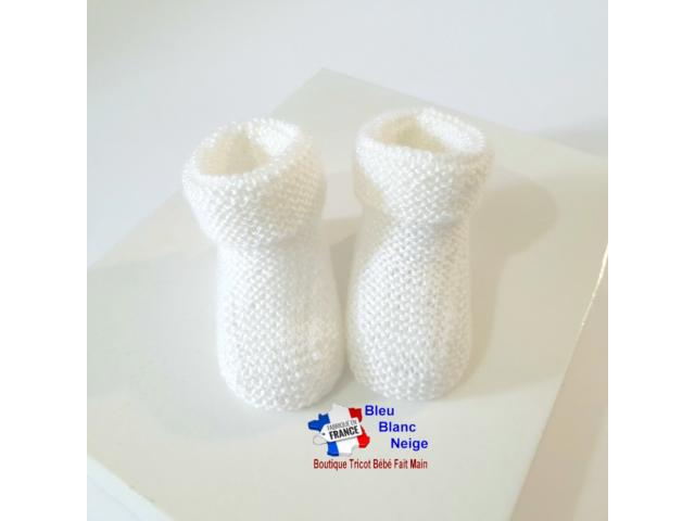 Photo Chaussons tricotés main modèle layette tricot bébé image 4/6