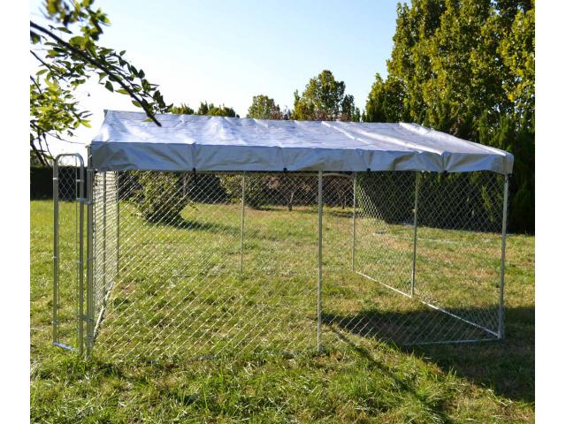 Photo Chenil 16m² + toiture chenil galvanisé enclos chien chenil pas cher chenil extérieur parc image 4/4