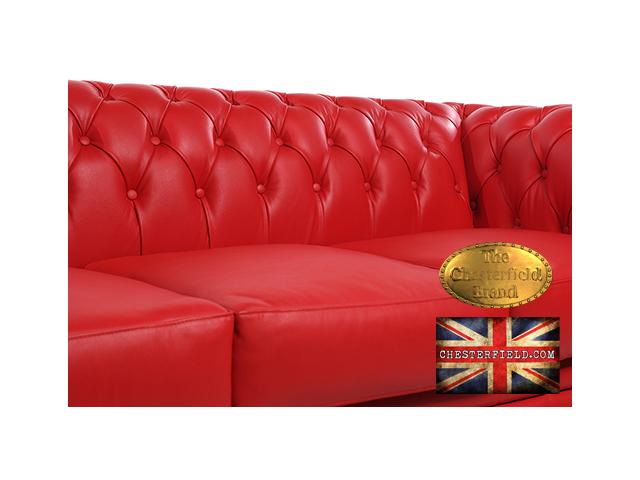 Photo Chesterfield canapé 3 places Rouge image 4/6