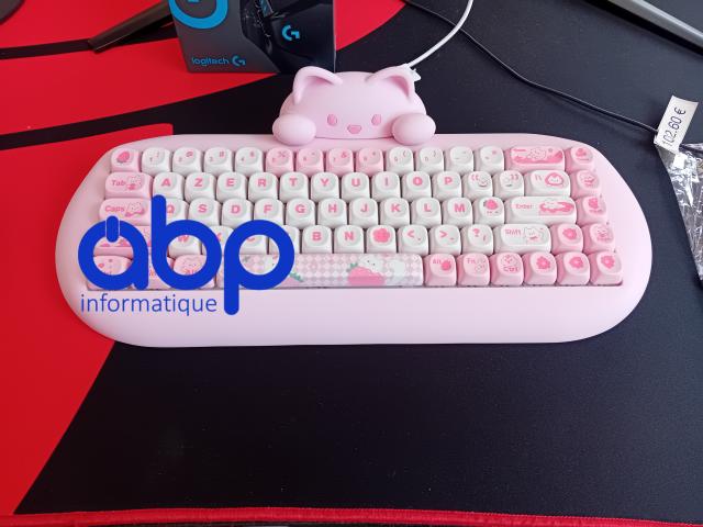Photo ensembles clavier chat + tapis rose de souris image 4/5