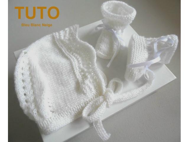 Photo Explication TUTO béguin bébé tricot laine faitmain image 4/5