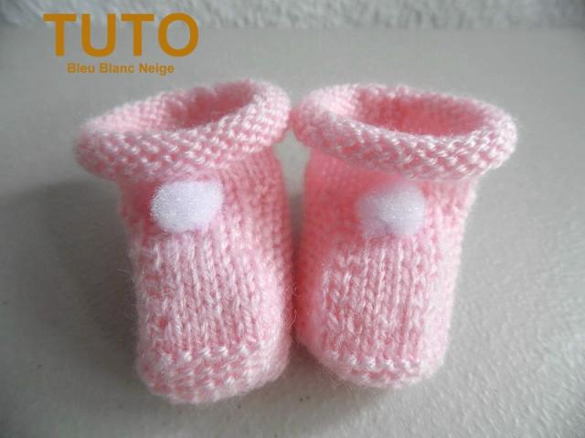 Photo Explication TUTO bonnet chaussons ROSES pompons bébé image 4/6